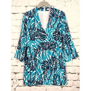 Lilly Pulitzer Blue and Black Zebra Print Mini Dress
